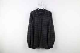 Vintage 90s Streetwear Mens Large Faded Checkered Knit Long Sleeve Rugby... - $54.40