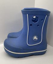 Crocs blue boots size kids 6 / 7 see photos  Adorable - $16.36