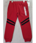 True Religion Jogger Pants Unisex 2T Red Cotton Fleece Lined Elastic Waist - $16.28