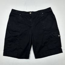 Karen Scott Women Size 14 (Measure 33x9) Black Cargo Shorts - $12.22