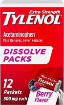 Tylenol Extra Strength Dissolve Packs, 500 mg Acetaminophen Pain Reliever &amp; Feve - £11.14 GBP