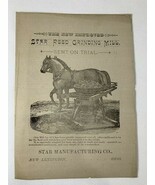 1892 New Lexinton, OH STAR FEED GRINDING MILL - STAR Manufacturing Print Ad - $308.63 MXN