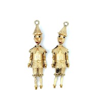 14k Yellow-Gold Lot of Two Articulating Tin-men w/ 0.80ct Emeralds 58.10... - $32,945.70 MXN