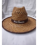 Vintage MARLBORO Cigarette Advertising Woven Straw Brow Band Golf/Sun Hat - £12.60 GBP