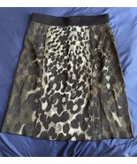 Nic + Zoe Animal Print Dusty Olive Stretch Waist Knee Length Skirt Size ... - $62.62 CAD