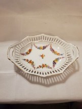 Vintage Schumann Bavaria Germany Oval Porcelain Trinket Dish Reticulated... - £10.57 GBP