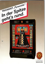 Lowen Triomint Pyramide Slot Machine Flyer Original German Text Vintage 2 Sides - £23.92 GBP