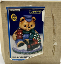 Wee Craft Christmas Bear Painted 8 Inch in Box #21541 Lights Up With Train - £18.79 GBP