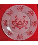 Southwestern Tribal Frog Pattern Frosted Glass Plate Charger 13&quot; - £23.22 GBP