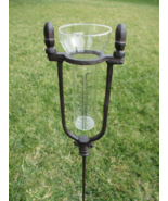 Rustic Cast Iron Rain Gauge &amp; Stake Garden Decor Rustic Measuring Glass ... - €41,44 EUR