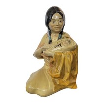 Native American Woman and Child Ceramic Statue Western Ceramics 1983 - $25.00
