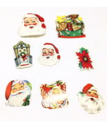 Lot of 8 Vtg MCM Hallmark Christmas Seals Gummed Back Holiday 1950&#39;s San... - $306.77 MXN