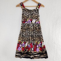 Animal Floral Print Dress Cheetah Zebra Juniors Bonnie Jean Size 16 - $21.78