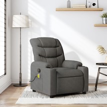 Massage Recliner Chair Dark Grey 100% Polyester, Metal, Plywood - $7,021.31 MXN
