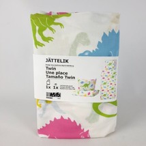 IKEA JÄTTELIK Duvet Cover And 1 Pillowcase Dinosaur Multicolor Twin Jattelik - £29.18 GBP