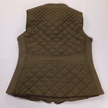 Love Tree Women's Size Small Vest Green Quilted Gold Accents Full Zip Mock Neck image 2