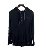 Calvin Klein Mens Waffle Knit Henley Hood Black Size Small  - £19.31 GBP