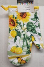 1 Printed Kitchen Oven Mitt (7&quot;x12&quot;) Sunflowers, Lemons &amp; Butterflies, Am - £6.32 GBP