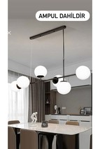 Rikardo Black Case White Glass Chandelier E 27 Lampholder Compatible Whi... - $153.00