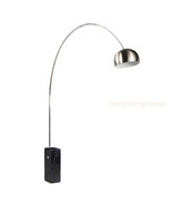 Arco Style Floor Lamp White Or Black Marble Base Stainless Steel Square ... - €428,95 EUR