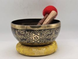 9 inches Sri Yantra Etching Bowl-Tibetan Singing Bowl-Yoga Bowl-Meditation Bowl - £181.52 GBP