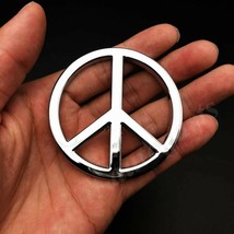 3D  Chrome Peace Sign Anti-war Car Trunk  Emblem  Decal Sticker - $46.84