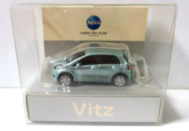 TOYOTA Vitz Yaris LED Light Keychain Turquoise metallic Pull Back Model Car - $21.20