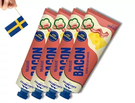 4 Tubes of Fjällbrynt Bacon Mjukost 250g (8.81 Oz), Swedish bacon cheese... - $38.43