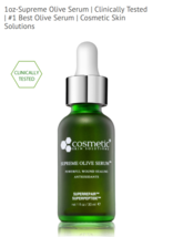 Cosmetic Skin Solutions Supreme OLIVE SERUM  1 fl oz  / 30 ml ~ Fresh ~ Sealed - $34.99