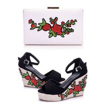 Woman Sandals Shoes Bohemian Sandals Comfortable Sweet Wedge Heels Shoes for Gir - £84.38 GBP