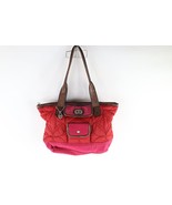 Vintage 90s Y2K Fossil Key Per Leather Handled Quilted Babydoll Purse Ha... - $1,831.52 MXN