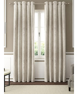 Plain Brown Textured Linen Room Darkening Curtains Set of 2 Curtains Wit... - £23.15 GBP+