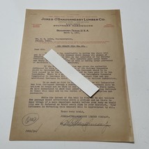 Jones O’Shaughnessy Lumber Company Beaumont Texas 1935 letter - £38.18 GBP
