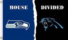 Seattle Seahawks and Carolina Panthers Divided Flag 3x5ft - £12.34 GBP