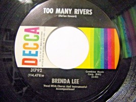 Brenda Lee-Too Many Rivers / No One-45rpm-1965-EX - £5.92 GBP