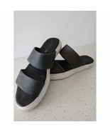 Free People Black Slides Sandal Womens Flat Form Size 8.5 M Artistic Scuff - $25.30 CAD