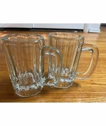Vintage Libbey  Glass Beer Mugs Set of 2 Ribbed Design Barware Drinking ... - $18.50