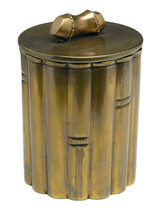 Zeckos 7 Inch Tall Brass Bamboo Design Box With Lid - £54.48 GBP
