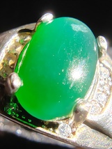 Icy Ice Dark Green 100% Natural Burma Jadeite Jade Ring # Type A Jadeite # - £534.90 GBP