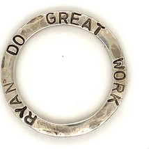 Vintage Sterling Signed 925 Affirmation Ryan Do Great Work Ring Band size 8 1/2 - $44.55