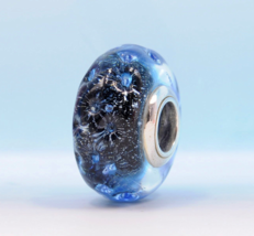 2020 Summer Release 925 Sterling Silver Wavy Dark Blue Murano Glass Ocean Charm  - £5.18 GBP