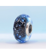 2020 Summer Release 925 Sterling Silver Wavy Dark Blue Murano Glass Ocea... - £5.24 GBP