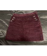Banana Republic Women&#39;s Size 8 Burgundy Corduroy Mini Skirt A-Line Butto... - $17.77