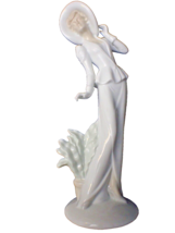 SOPHISTICATED LADY Figurine White - Lladro Style - Porcelain 10&quot; Height - £23.14 GBP