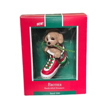 Puppy In Shoe 1989 Hallmark Keepsake Brother Christmas Tree Ornament - £8.39 GBP