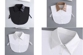 Off White, Black / Leatherette Fake Collar / Removable Fake Collar B639(K) - £11.17 GBP+