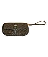 Ann Taylor Brown Wristlet Clutch Weave Purse Woven Faux Leather Magnetic... - $14.87 CAD