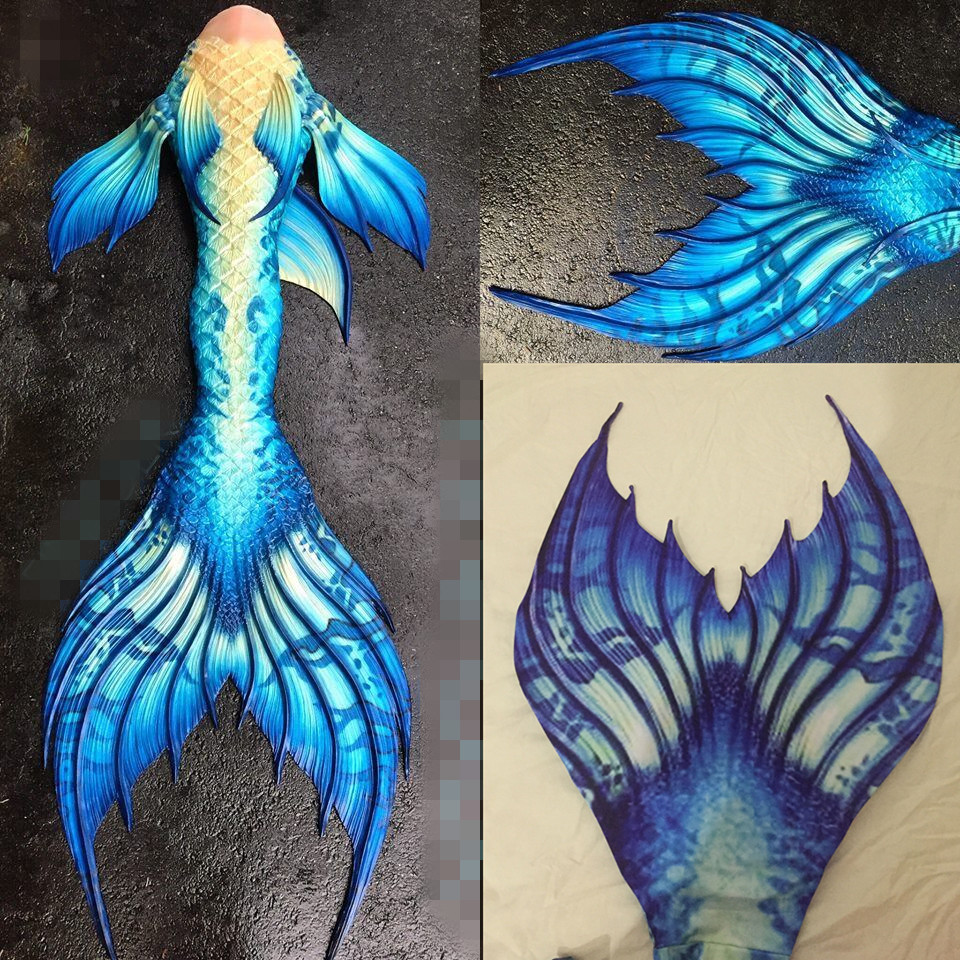HOT Mermaid Tail with Monofin Swimming Cosplay Swimsuit Swimmable Suit Swimwear