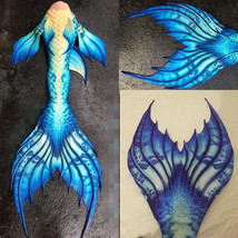 HOT Mermaid Tail with Monofin Swimming Cosplay Swimsuit Swimmable Suit Swimwear - £55.94 GBP+
