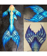 HOT Mermaid Tail with Monofin Swimming Cosplay Swimsuit Swimmable Suit S... - £54.84 GBP+